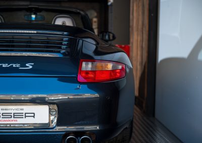 Porsche 997 Carrera S hangeschakelde Cabriolet Atlasgrau-metallic Car Service Visser Gespecialiseerd in Porsche Hilversum